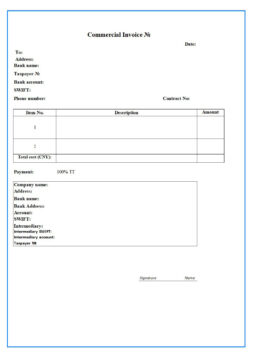 Commercial invoice