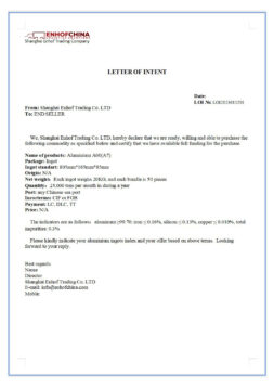 Letter of Intent