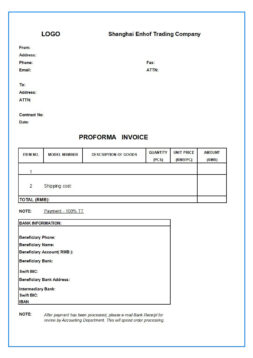 Proforma Invoice